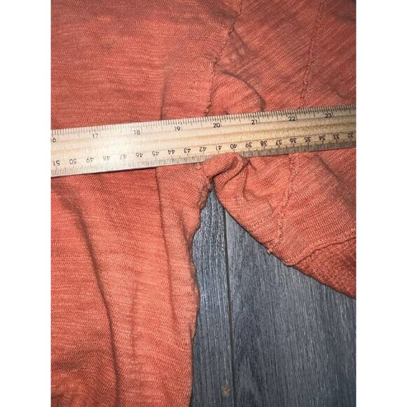 Free People 5 star tee Y2K patches preppy crew sweater brick Orange XS A004908 - Picture 9 of 11